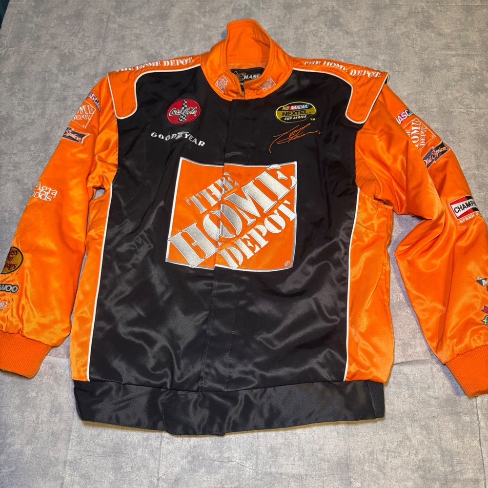 Chase Authentics Tony Stewart The Home Depot NASCAR Racing Jacket Orange Black L